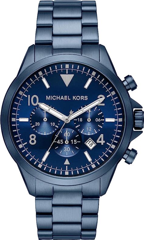 michael kors gage silver tone chronograph watch|Amazon.com: Michael Kors Gage Watch for Men, Chronograph .